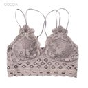 Large Cocoa (Padded) Lace Bralette | S-XL | Smocked Bandeau Back | Adjustable Elastic Straps | Comfortable Fit