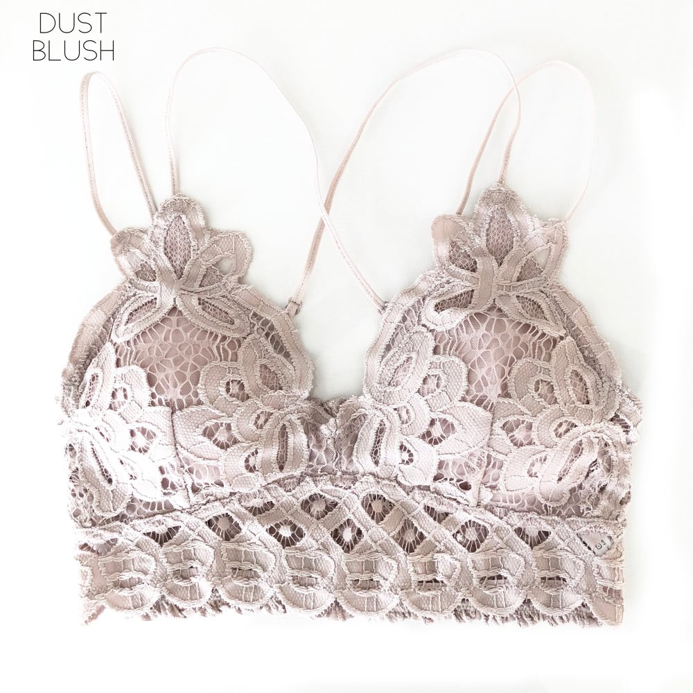 Lace Bralette | S-XL | Smocked Bandeau Back | Adjustable Elastic Straps | Comfortable Fit