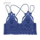 Large Denim Blue (non-padded) Lace Bralette | S-XL | Smocked Bandeau Back | Adjustable Elastic Straps | Comfortable Fit