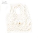 Medium White (Non-Padded) Lace Bralette | S-XL | Smocked Bandeau Back | Adjustable Elastic Straps | Comfortable Fit