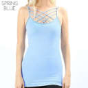 S-M Spring Blue Cross Front Cami | S-3XL | Stylish Cross Front Design | Comfortable Fit | Perfect for Layering