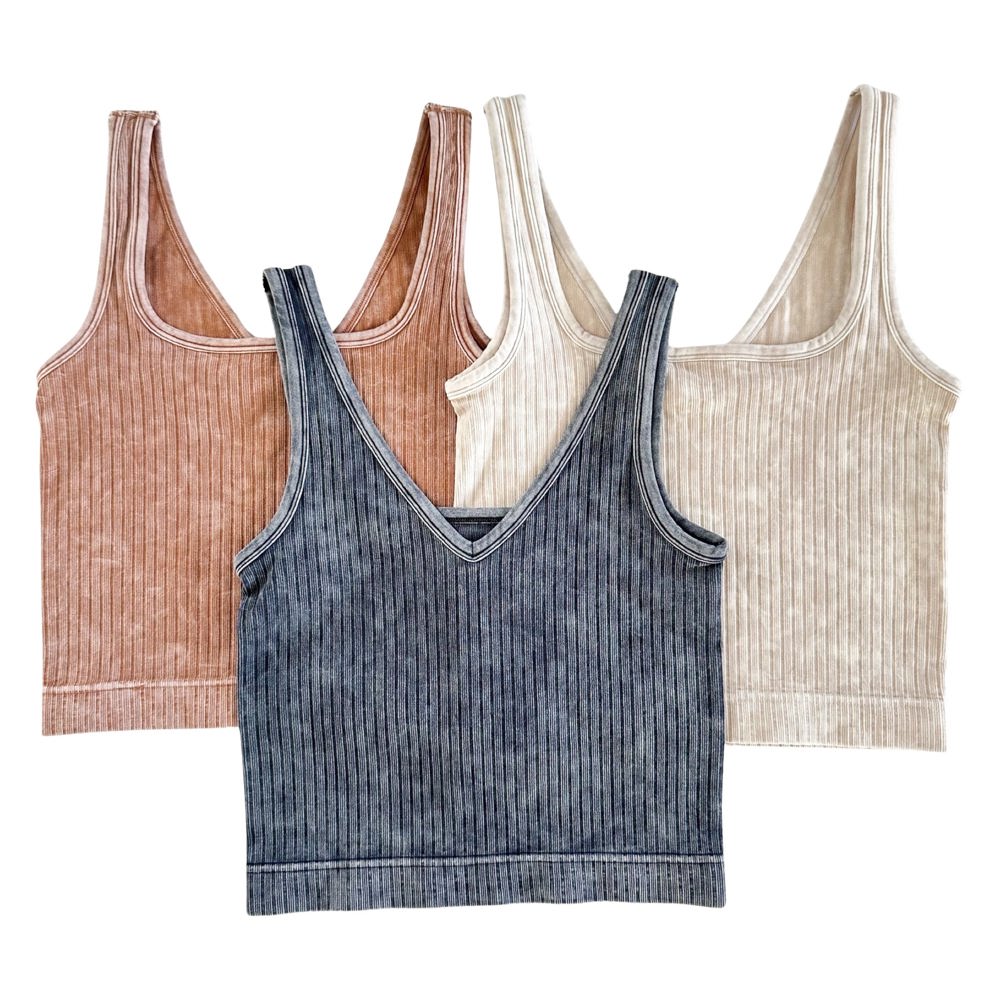 Reversible Cropped Tank | S/M-L/XL | Ribbed | Two-Way Neckline