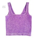 L-XL Light Plum Reversible Cropped Tank | S/M-L/XL | Ribbed | Two-Way Neckline