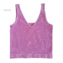 L-XL Mauve Reversible Cropped Tank | S/M-L/XL | Ribbed | Two-Way Neckline