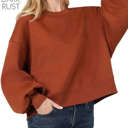 Medium Dark Rust Trending Oversized Sweatshirt | S-XL | Ultra-Soft Fabric | Bubble Sleeves | Cozy Fit