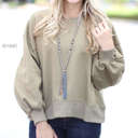 Medium Khaki Trending Oversized Sweatshirt | S-XL | Ultra-Soft Fabric | Bubble Sleeves | Cozy Fit