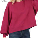 Medium Wine Trending Oversized Sweatshirt | S-XL | Ultra-Soft Fabric | Bubble Sleeves | Cozy Fit