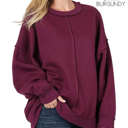 S-M Dark Burgundy Seam Detail Sweatshirt | S-XL | Classic Design | Seam Detail | Dress Up or Down | Comfortable Fit