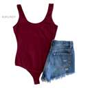 Small Burgundy Double Scoop Bodysuit | S-L | Double Scoop Neckline | Snap Button Closure | Wardrobe Essential