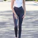 Medium Charcoal Crossover Waist Leggings | S-XL | Multiple Colors | Soft Fabric