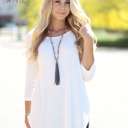 Large Ivory Trending Waffle Tunic | S-L | Soft Waffle Knit | 3/4 Sleeve Design | Perfect for Layering