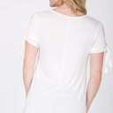 Large Off White Sleeve Tie Top | S-L | Ultra-Soft Fabric | Tie Sleeve Detail | Casual & Chic