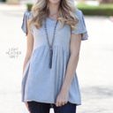 Small Light Heather Grey Flowy Peplum Tunic | S-XL | Premium Fabric | Stylish Peplum Design | Easy to Dress Up or Down