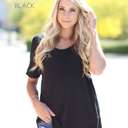 Medium Black Waffle Detail Tunic | S-XL | Loose Fit | Two-Tone Fabric | Comfortable Design