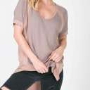 Large Taupe Waffle Detail Tunic | S-XL | Loose Fit | Two-Tone Fabric | Comfortable Design