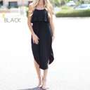 Small Black Layered Midi Dress | S-XL | Flowy | Ultra-Soft | Everyday Essential | Versatile Style | Year-Round Wardrobe Staple