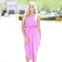 Large Orchid Layered Midi Dress | S-XL | Flowy | Ultra-Soft | Everyday Essential | Versatile Style | Year-Round Wardrobe Staple