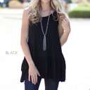 Large Black Tank Ruffle Tunic | S-XL