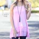 Small Candy Pink Tank Ruffle Tunic | S-XL