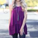 Small Plum Tank Ruffle Tunic | S-XL