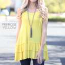 Medium Primrose Yellow Tank Ruffle Tunic | S-XL