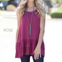 Small Rose Tank Ruffle Tunic | S-XL