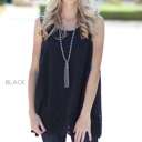 Large Black Eyelet Detail Sleeveless Top | S-XL | Eyelet Hem | Dressy & Lightweight