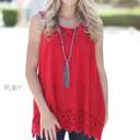 Large Ruby Eyelet Detail Sleeveless Top | S-XL | Eyelet Hem | Dressy & Lightweight