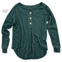 Large Hunter Green Waffle Flowy Button Top | S-XL | Button Detail | Waffle Fabric | Flowy Fit