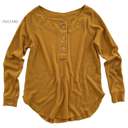 Large Mustard Waffle Flowy Button Top | S-XL | Button Detail | Waffle Fabric | Flowy Fit