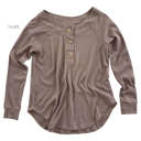 Large Taupe Waffle Flowy Button Top | S-XL | Button Detail | Waffle Fabric | Flowy Fit