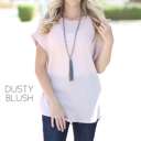 Small Dusty Blush Lightweight Cuff Sleeve Blouse | S-XL | Relaxed Fit | Stylish Cuff Sleeves | Versatile for Casual Days or Nights Out | Closet Must-Have