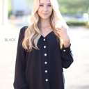 3X Black Classic Button Blouse | S-3XL | Perfect Classic Design | Detailed Buttons | Flowy Style | Staple Addition