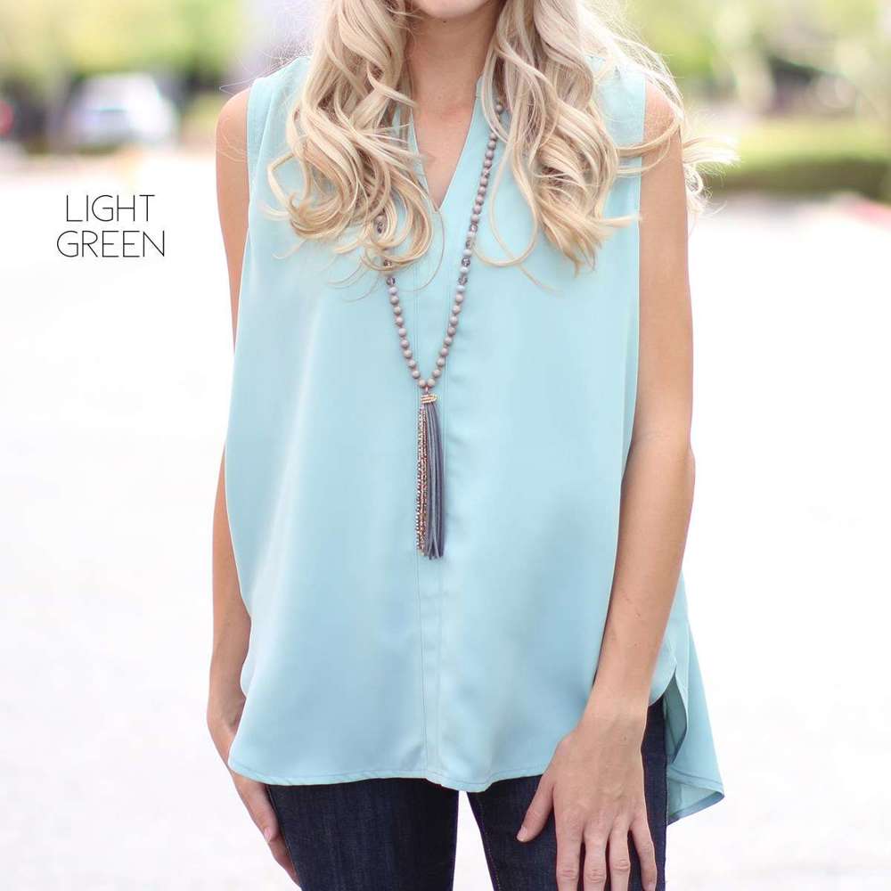 Split Neck Blouse | S-XL | Slit Neckline | Sleeveless Design | Wardrobe Staple