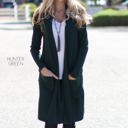 Medium Hunter Green Long Length Lightweight Cardigan | S-XL | Slouchy Design | Long Sleeves | Functional Pockets | Comfortable Fit