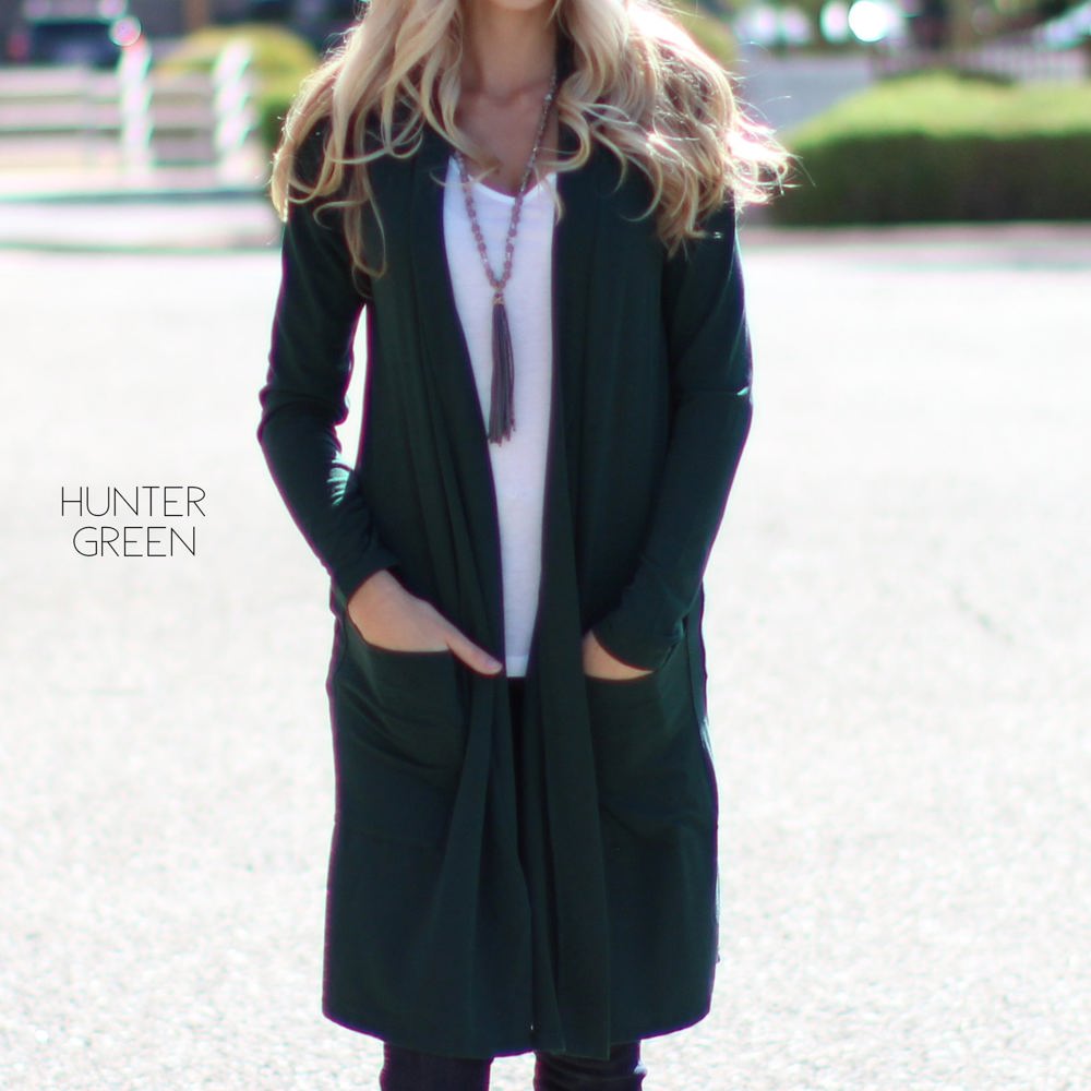 Long Length Lightweight Cardigan | S-XL | Slouchy Design | Long Sleeves | Functional Pockets | Comfortable Fit