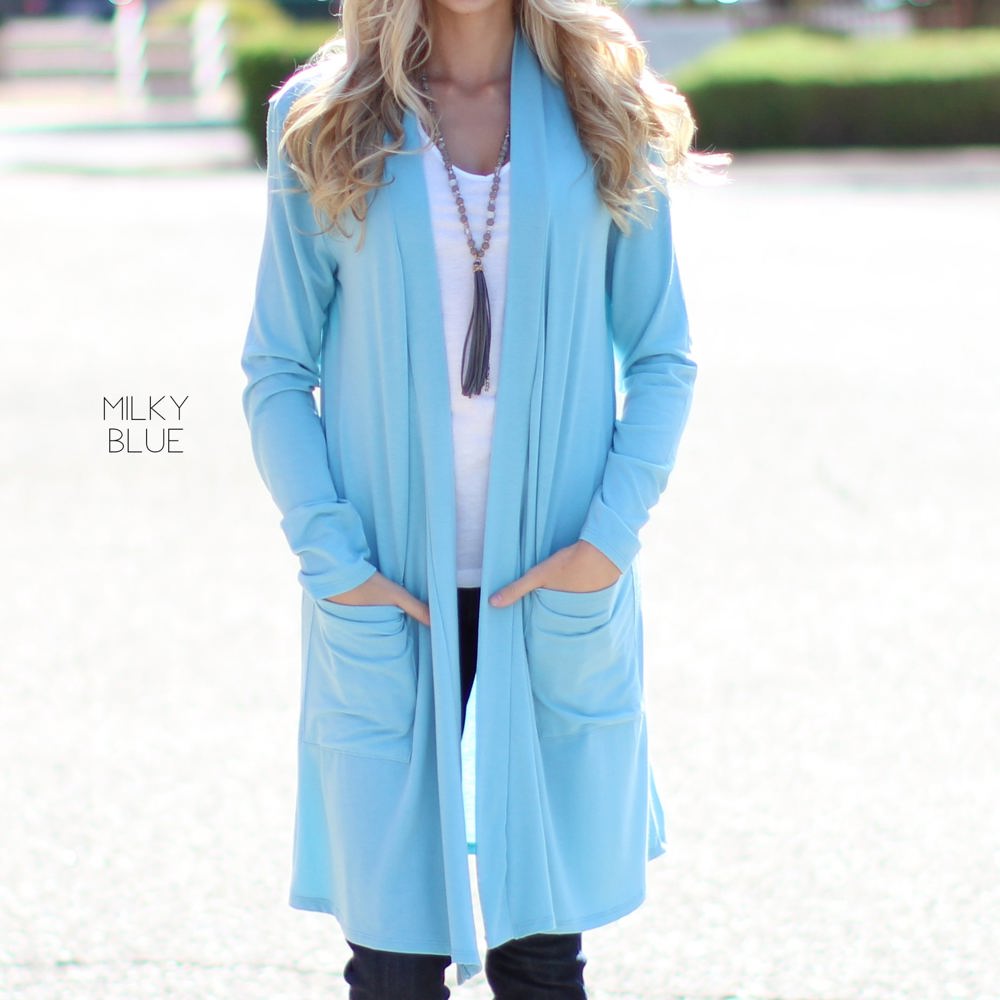 Long Length Lightweight Cardigan | S-XL | Slouchy Design | Long Sleeves | Functional Pockets | Comfortable Fit