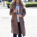 Large Mocha Long Length Lightweight Cardigan | S-XL | Slouchy Design | Long Sleeves | Functional Pockets | Comfortable Fit