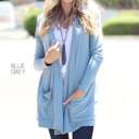 Small Blue Grey Lightweight Cardigan | S-XL | Open Front | Ultra-Soft & Lightweight | Year-Round Essential