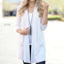 Small Bone 3/4 Sleeve Lightweight Pocket Cardigan | S-L | Open Front | Ultra-Soft Fabric