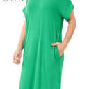 XL Kelly Green Cuffed Sleeve Dress | S-XL | Cuffed Sleeves & Pockets | Soft & Premium Fabric | Everyday Favorite