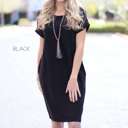 Small Black Tee Dress | S-XL | Cuffed Sleeves | Premium Fabric Blend | Effortless Style