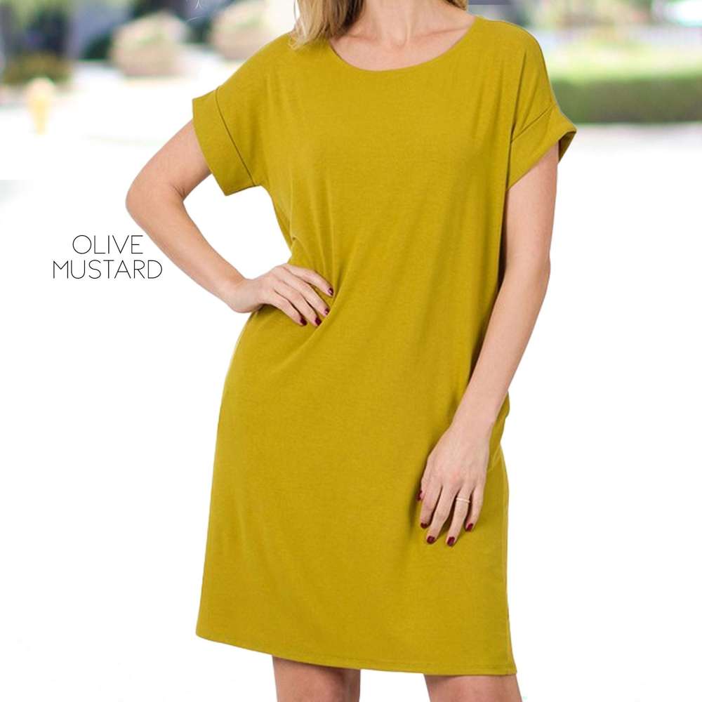 Tee Dress | S-XL | Cuffed Sleeves | Premium Fabric Blend | Effortless Style