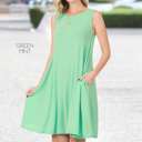 Small Green Mint Pocket Tank Dress | S-XL | Sleeveless Design | Pockets | Premium Fabric