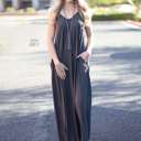 X-Small Ash Grey Pocket Maxi Tank Dress | S-XL | Pockets | Flattering Fit | Premium Fabric