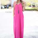 X-Small Fuchsia Pocket Maxi Tank Dress | S-XL | Pockets | Flattering Fit | Premium Fabric