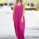 X-Small Magenta Pocket Maxi Tank Dress | S-XL | Pockets | Flattering Fit | Premium Fabric