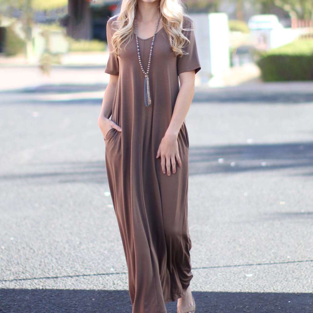 V-Neck Maxi Dress | S-XL | Classic V-Neck | Pocket Detail | Easy to Dress Up or Down