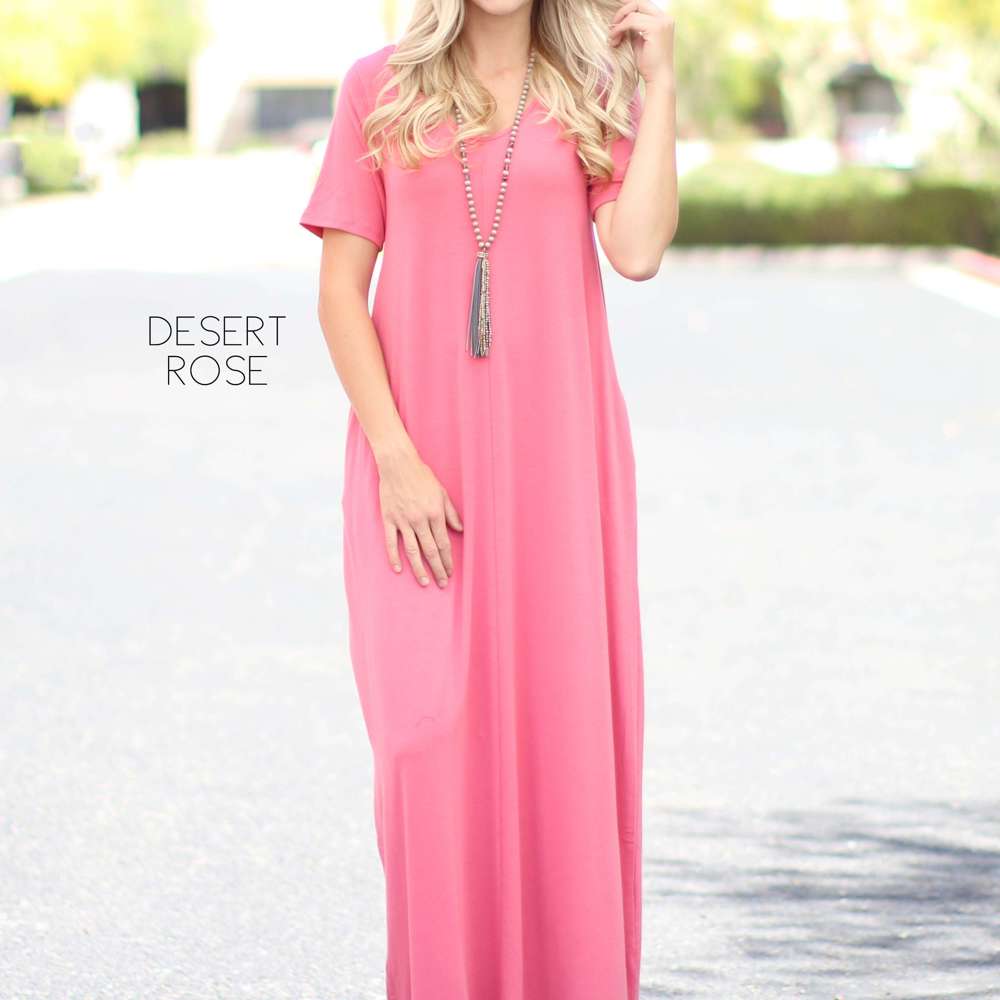 V-Neck Maxi Dress | S-XL | Classic V-Neck | Pocket Detail | Easy to Dress Up or Down