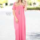 Small Desert Rose V-Neck Maxi Dress | S-XL | Classic V-Neck | Pocket Detail | Easy to Dress Up or Down